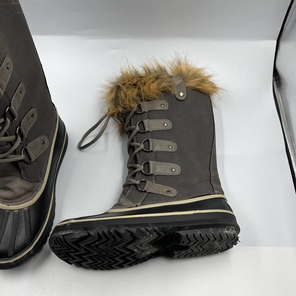 Esprit Edith Tall Winter Duck Boots Insulated Faux Fur Lace Up Women's Size 7 M - Picture 6 of 11